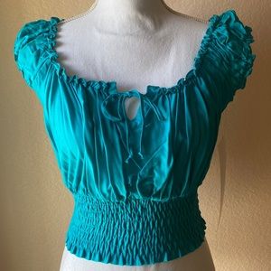 Bettie Page - Teal Cropped Top - Size 10